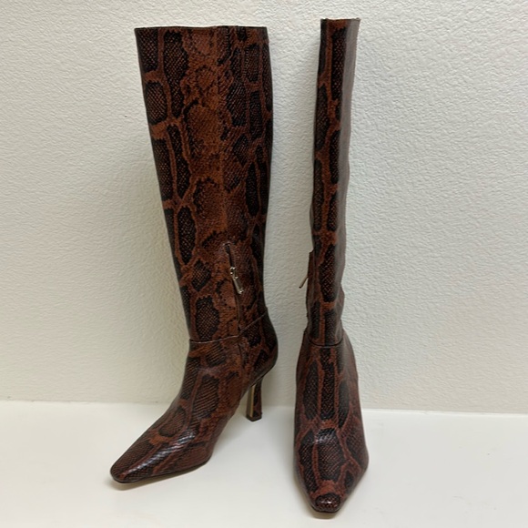 Sam Edelman Shoes - Sam Edelman Brown Snake Print Heeled Boots
